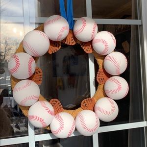 Hand Crafted Baseball Wreath Sports Theme FINAL SALE ITEM